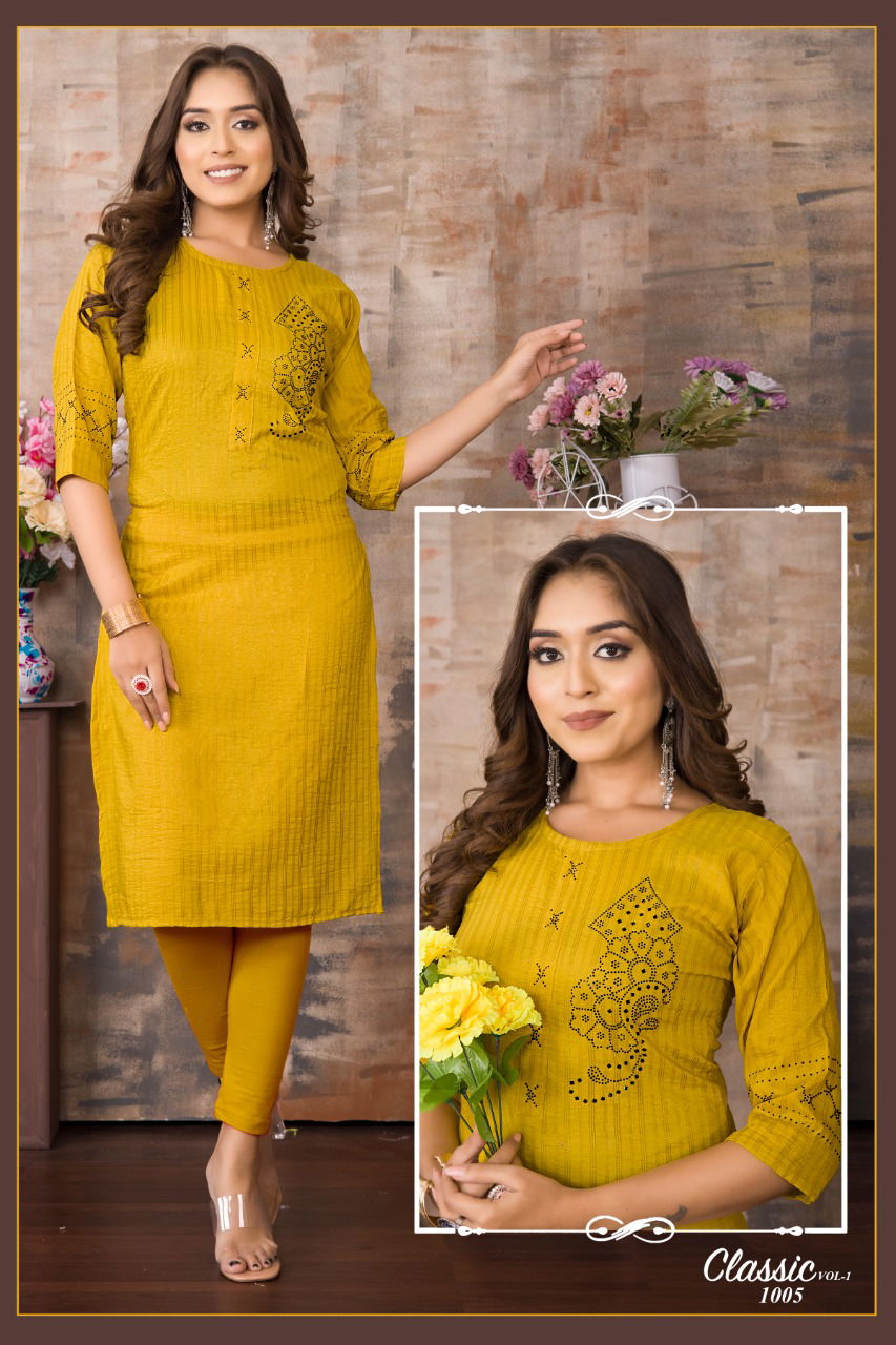 Classiv Vol 1 Regular Wear Wholesale Kurtis Catalog
